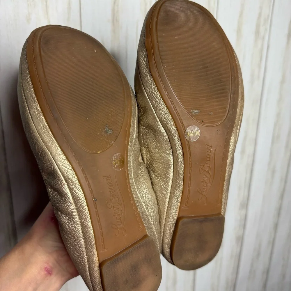 Lucky Brand Gold Ballet Flats 6